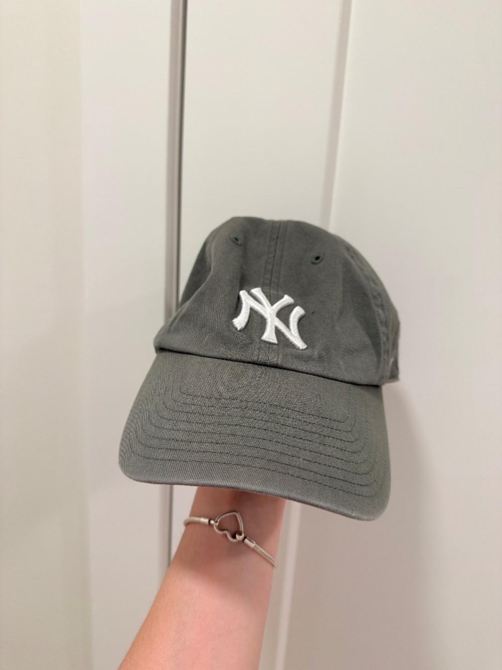 Washed green NY hat